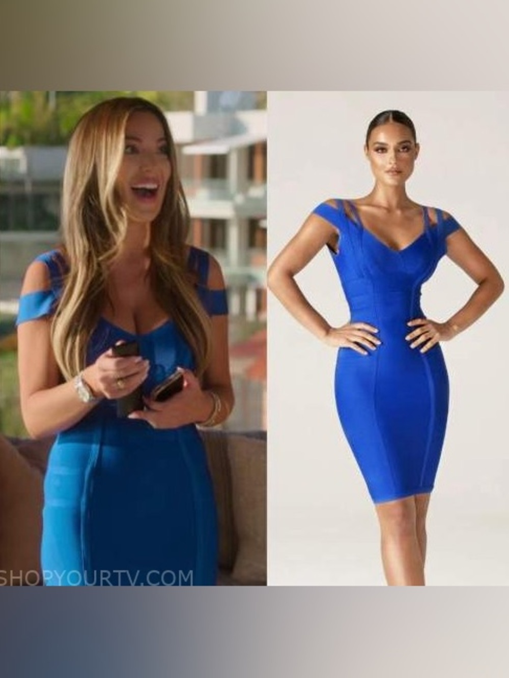NEW Sophia Cobalt Blue Bandage Knee-Length Dress (As Seen On “Selling The OC”)